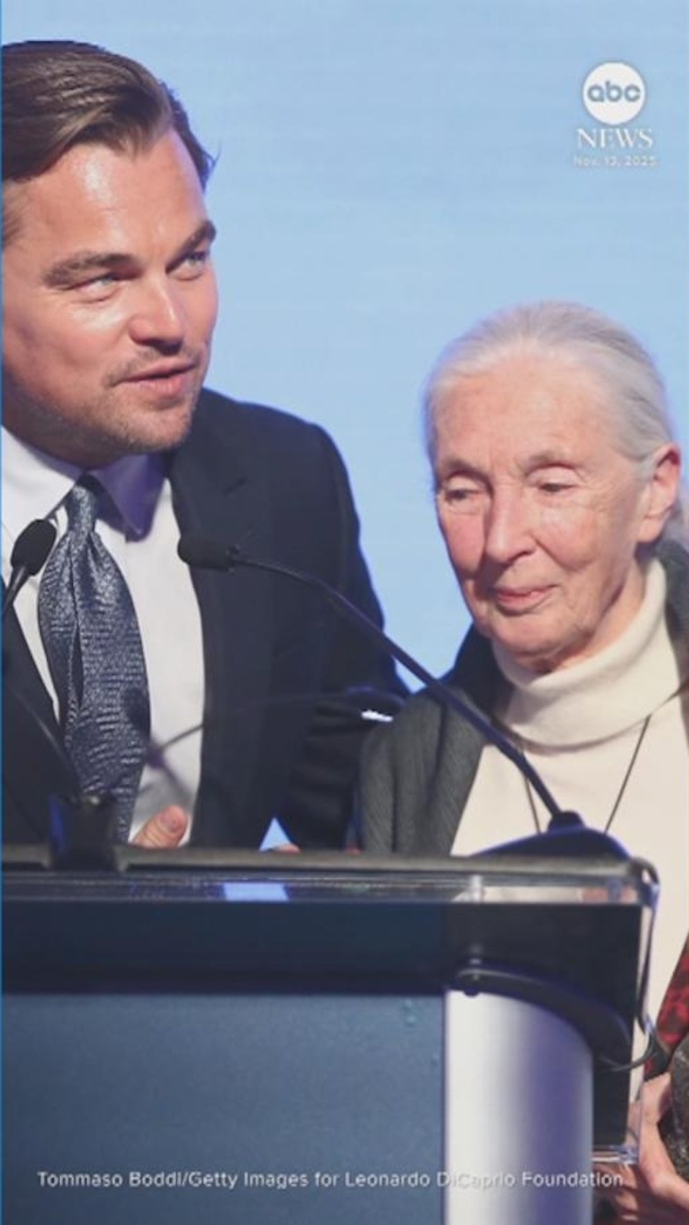 MIRAR: Leonardo DiCaprio elogia a la primatóloga Jane Goodall