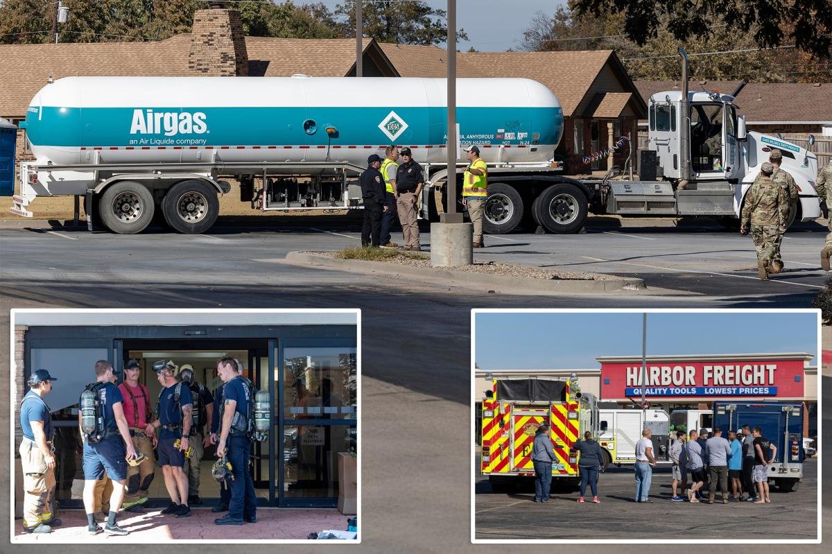 El amoníaco se escapó de un camión cisterna estacionado en el hotel y lo envió a decenas de hospitales de la pequeña localidad de Oklahoma.