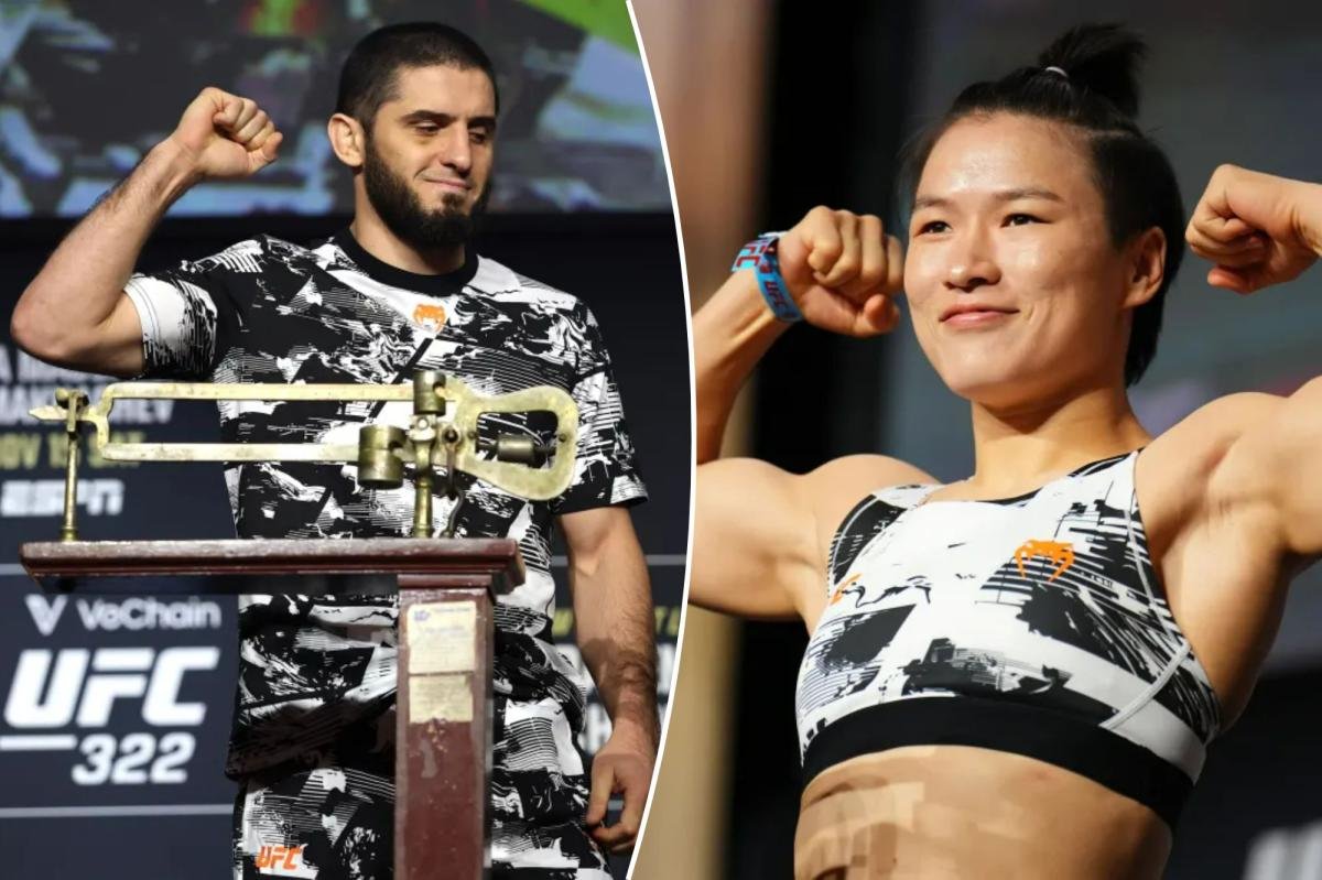 Islam Makhachev y Zhang Weili buscan lugares en el club exclusivo de UFC 322