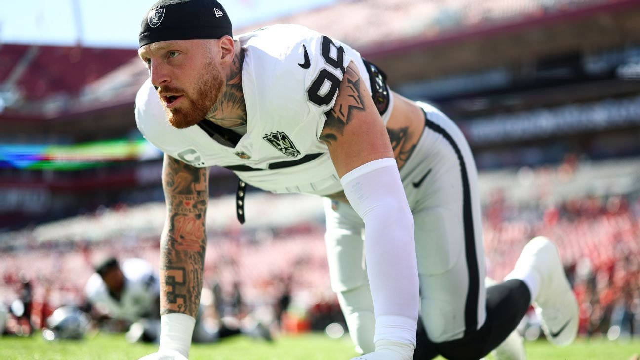 Fuentes: Se espera que la estrella de los Raiders, Max Crosby, necesite cirugía de rodilla