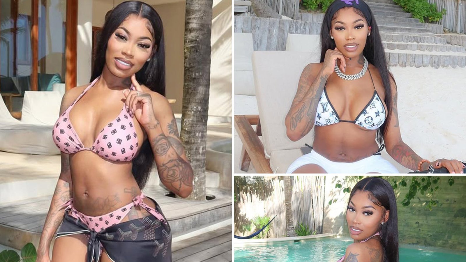 Asian Da Brat aturde en bikini en vacaciones tropicales