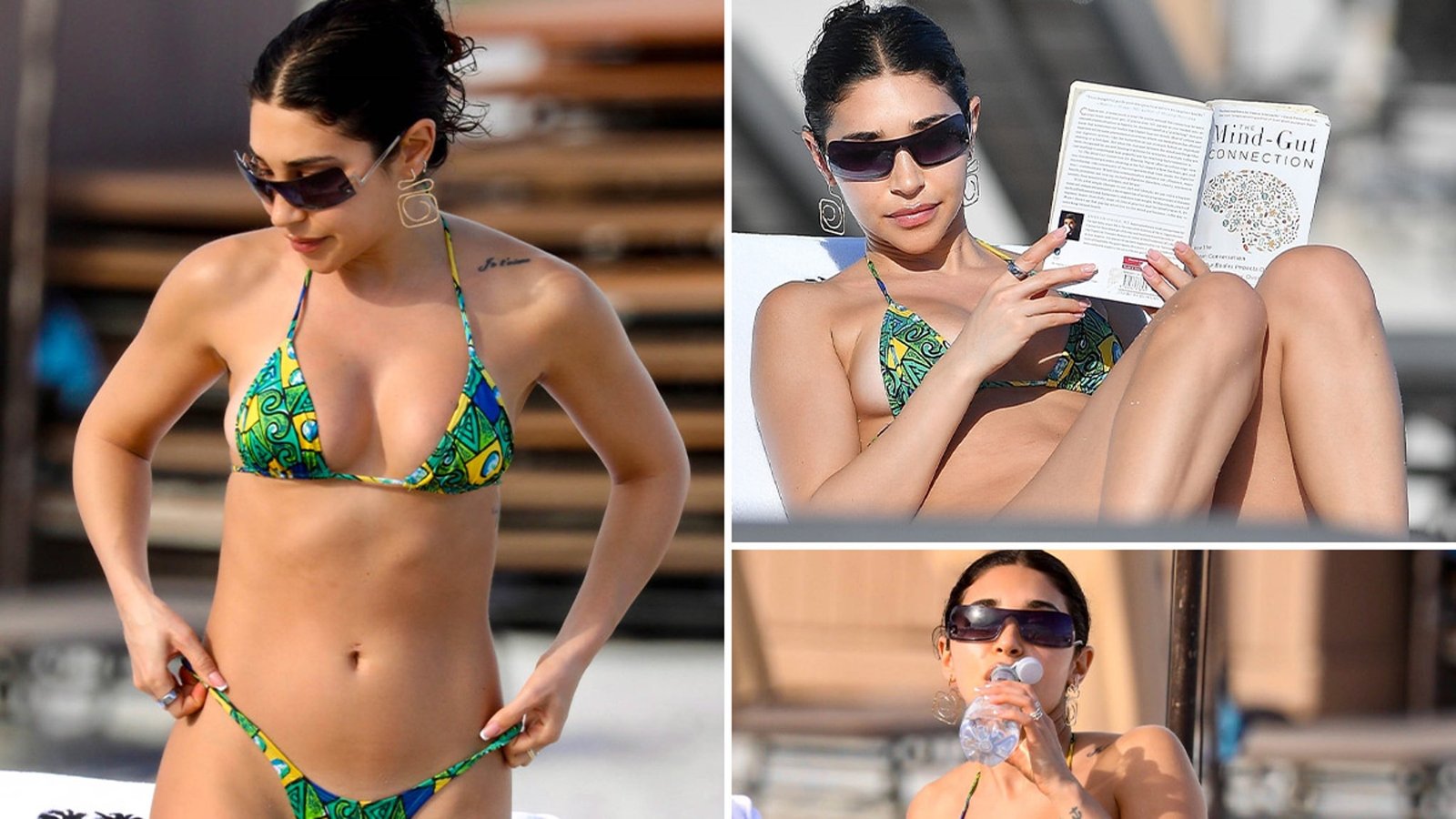 Chantel Jeffries luce un bikini de hilo en la playa