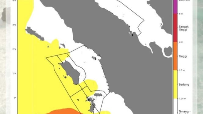 ¡Advertencia! Olas de 4 metros en aguas del norte de Sumatra del 10 al 12 de diciembre