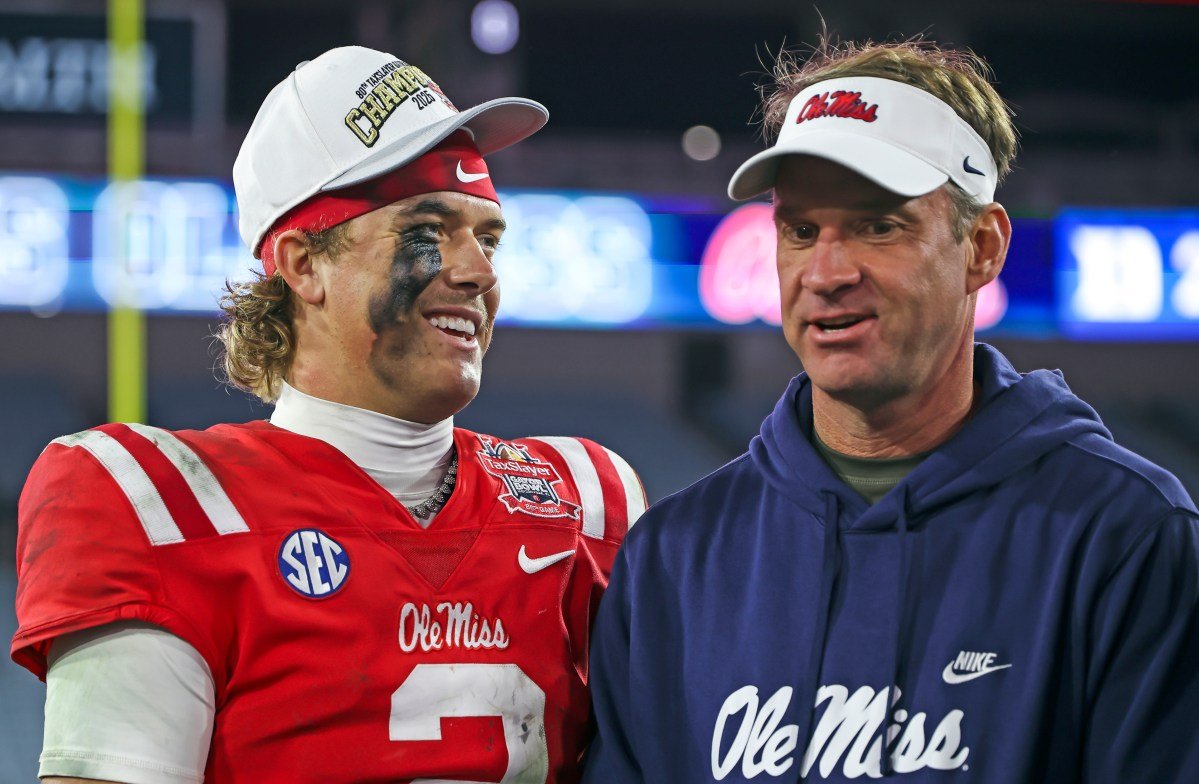 Jackson Dart tiene una fuerte reacción ante la salida de Lane Kiffin de Ole Miss ante la CFP