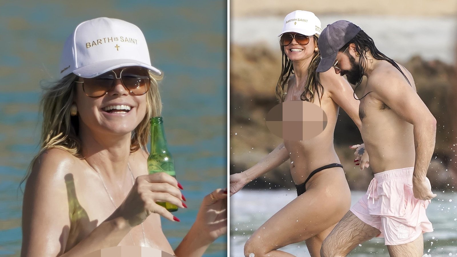 Heidi Klum chapotea en topless en el océano con su marido Tom Cowlitz