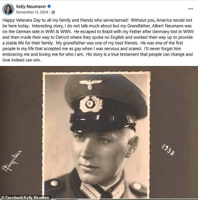 Destacada jefa demócrata de recaudación de fondos comparte una fotografía en honor a su abuelo, soldado nazi, en el Día de los Veteranos