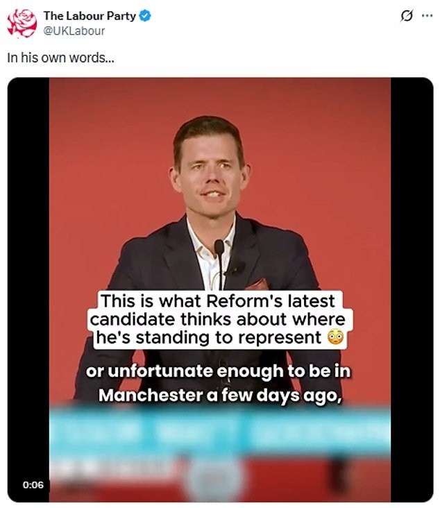 Los laboristas son acusados de «iluminar» a los votantes con «mentiras» después de editar un video para afirmar que el candidato de las elecciones parciales de Reform se esforzó en Manchester