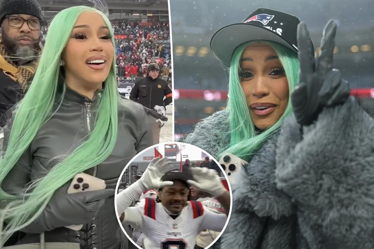 Cardi B celebra el cumpleaños del Super Bowl de su novio Stefon Diggs mientras los Patriots vencen a los Broncos