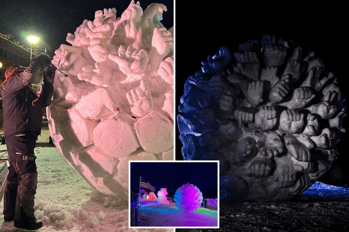 La entrada del equipo de EE. UU. es descalificada del campeonato de escultura de nieve después de un mensaje contra ICE