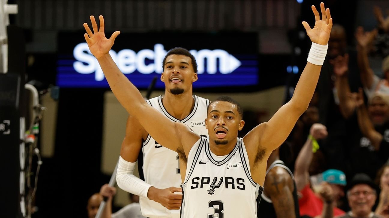 Victor Wembanyama y Keldon Johnson se quedaron calvos en la derrota ante OKC