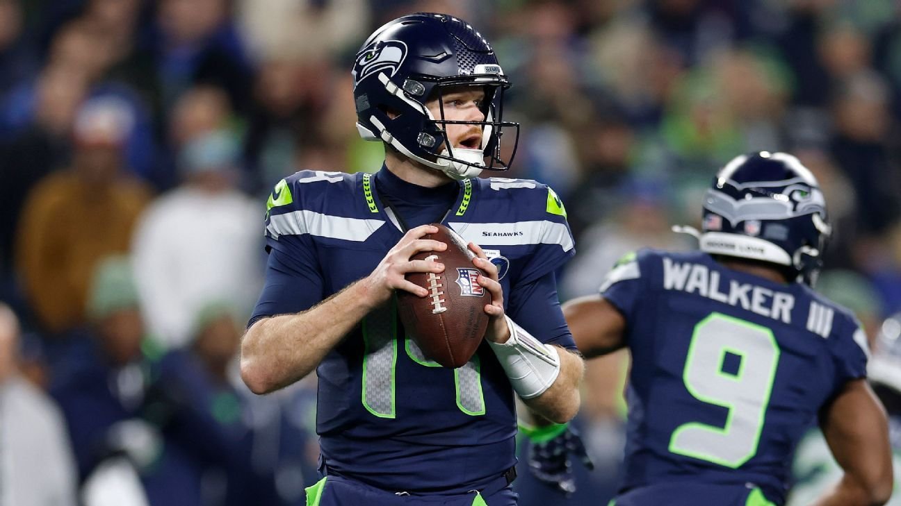 Uniformes de campeonato de conferencia de la NFL para Broncos, Rams, Pats y Seahawks