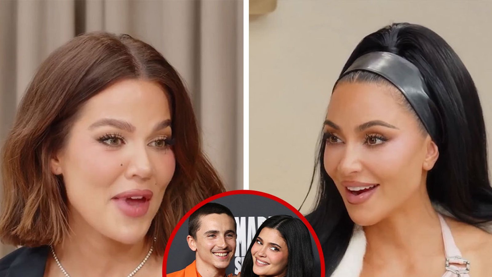 Kim y Khloe Kardashian se entusiasman con Kylie Jenner y Timothée Chalamet