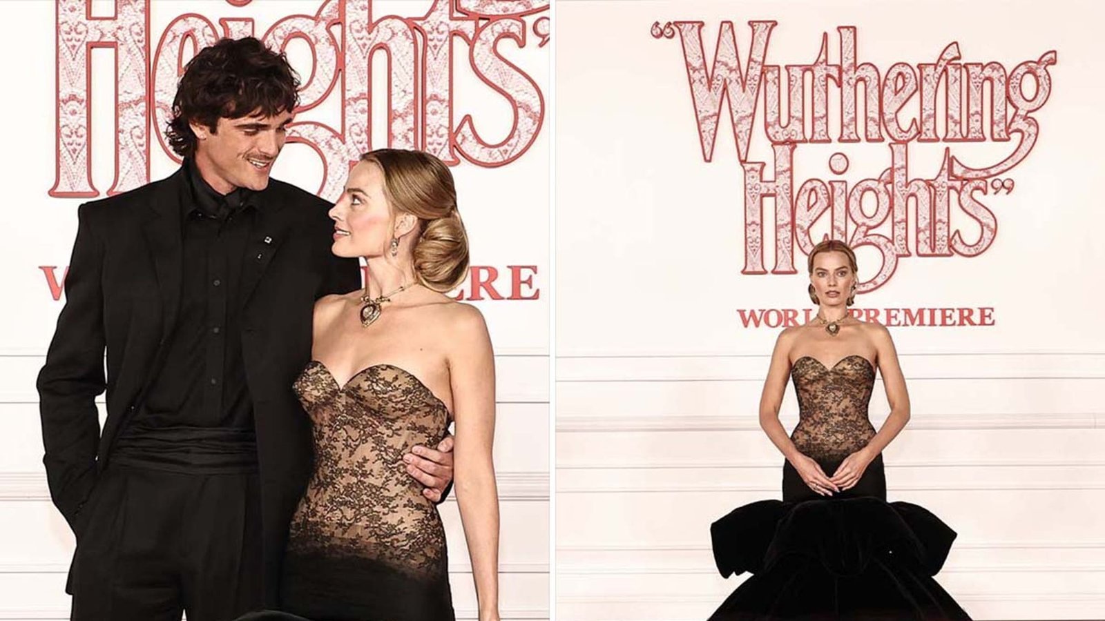Jacob Elordi y Margot Robbie Stun en el estreno de ‘Cumbres Borrascosas’, ver fotos