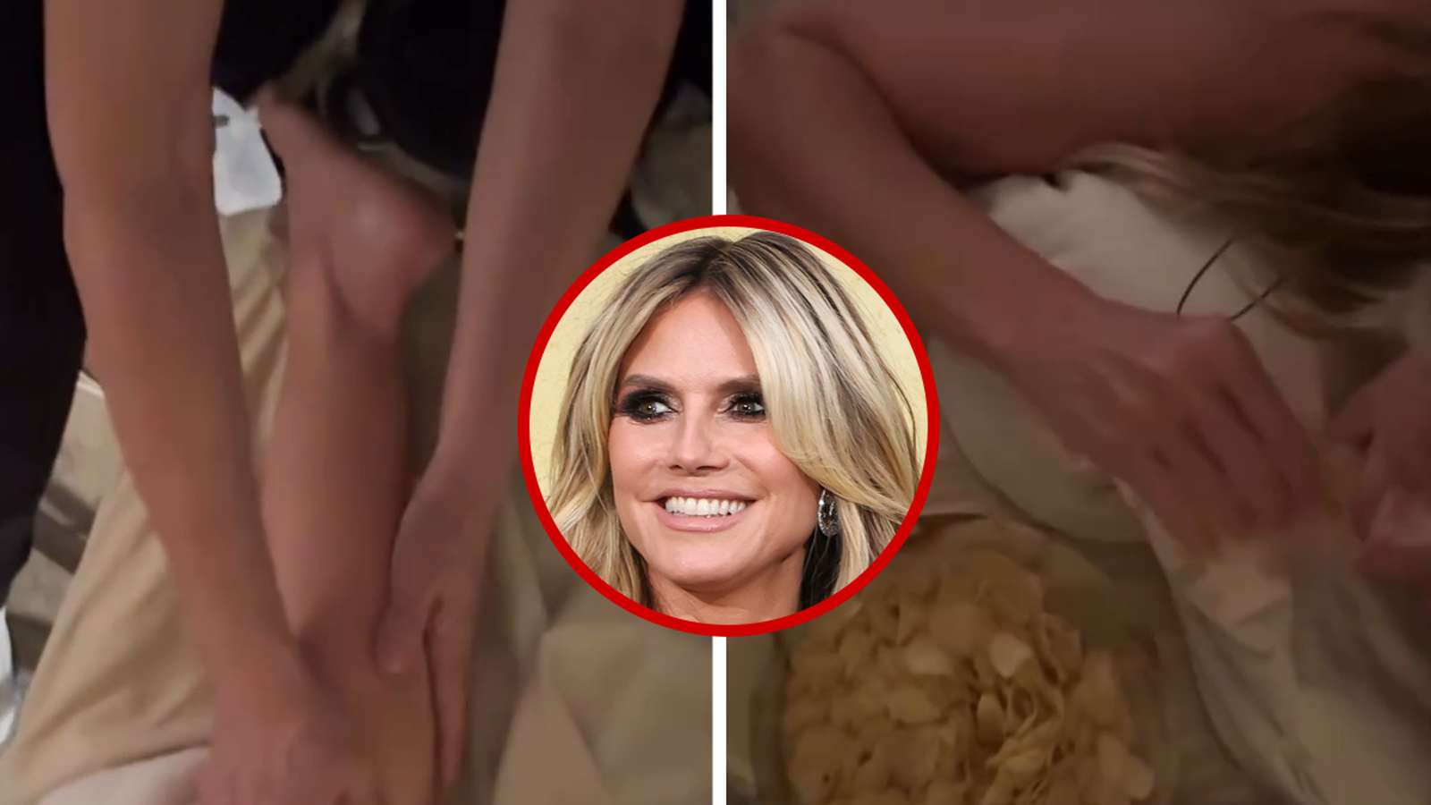 Heidi Klum come un plato de patatas fritas durante un masaje desnuda