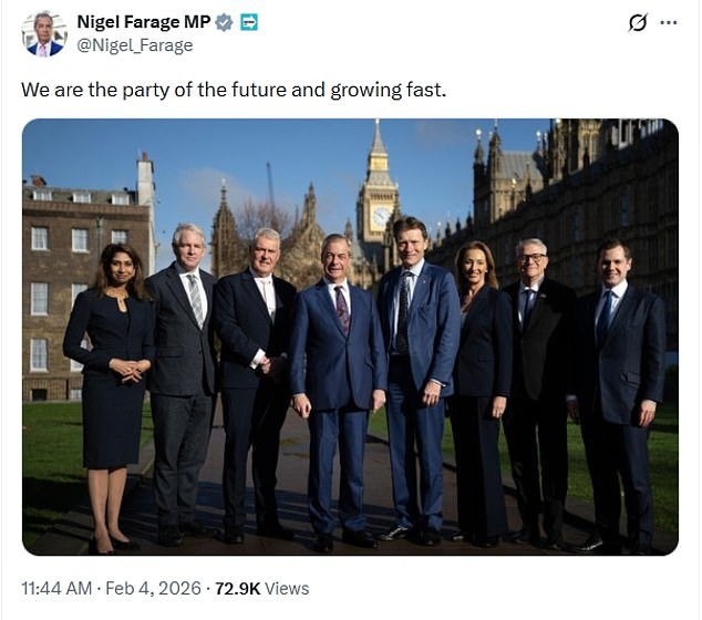 Nigel Farage dice que el gobierno tiene reformas «a medias» y que los ex conservadores se están sumando a las reformas porque «perdieron la discusión» en el antiguo partido.