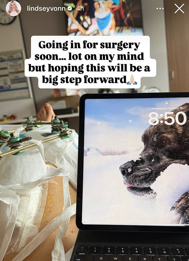 Lindsay Vonn comparte una publicación nerviosa mientras espera la quinta cirugía de una pierna rota después de una caída olímpica y la muerte de un perro