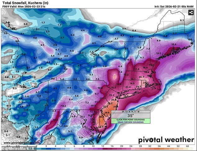 Advertencia de tormenta de nieve para 30 millones de personas mientras estalla el bombardeo en el noreste: «Viajar peligroso, imposible»