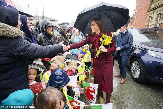William y Kate desafían los narcisos para recibir a los visitantes en Gales antes del Día de San David