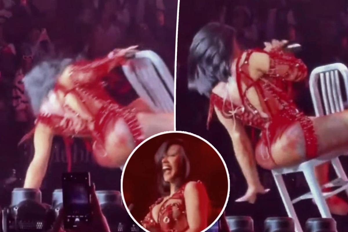 Cardi B se cae de la silla durante la gira de ‘Little Miss Drama’