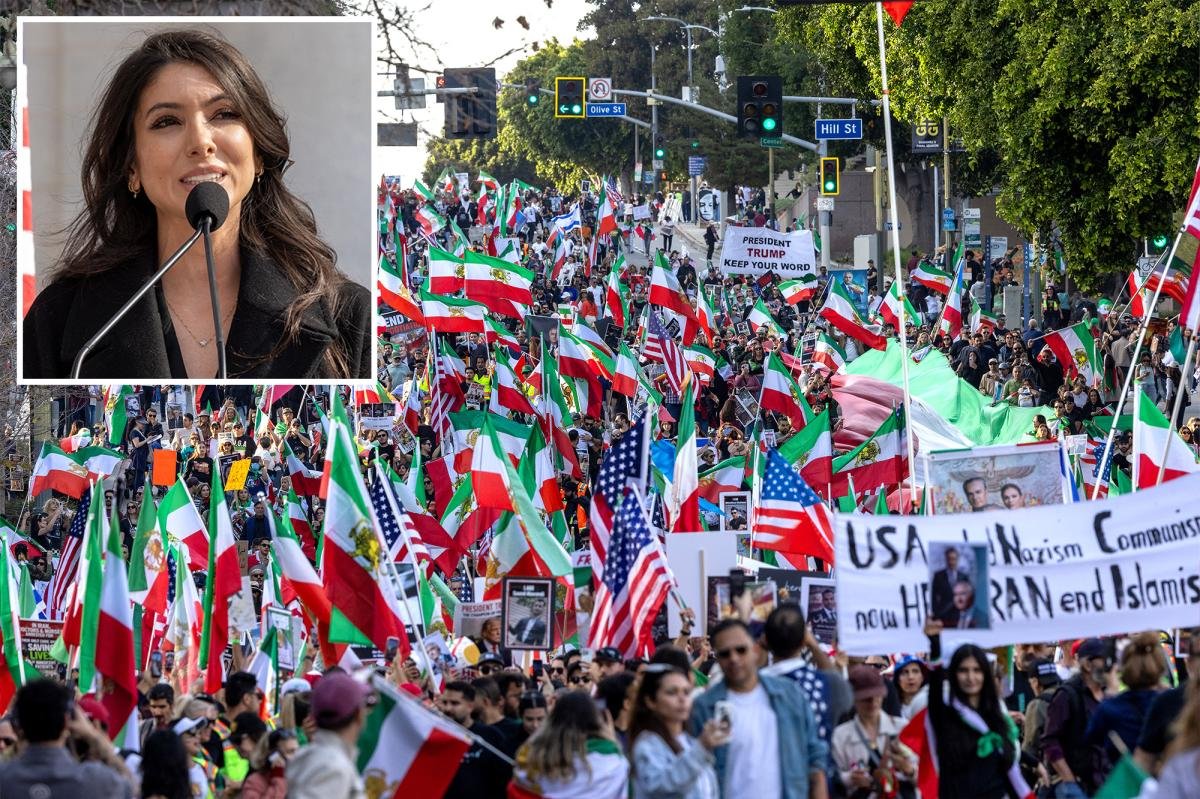 La princesa heredera se unió a miles de manifestantes que protestaban contra el régimen iraní en DTLA.