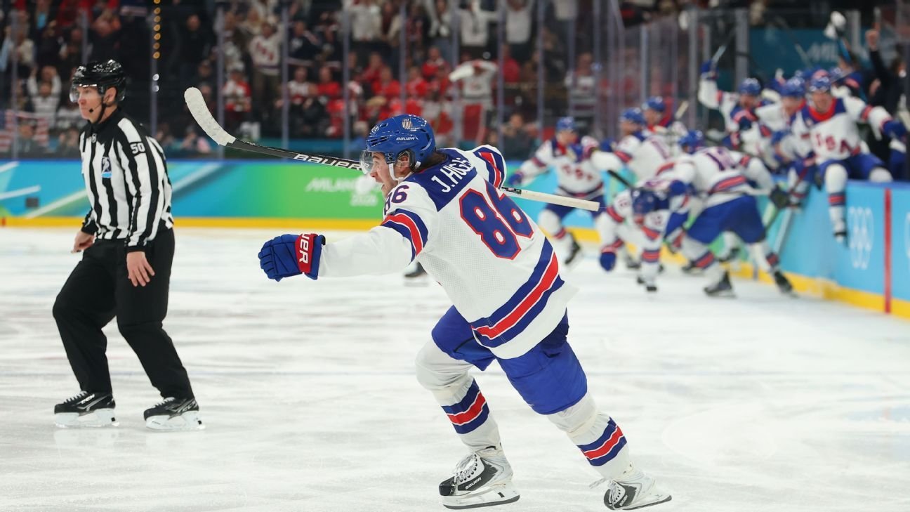 Jack Hughes y Connor Hellebuyck llevan a Estados Unidos al oro olímpico en hockey