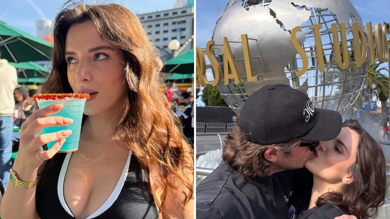 Bella Thorne empacó el PDA con su prometido Mark Emms en Universal Studios.