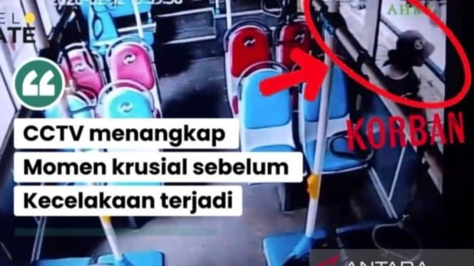 Imágenes de CCTV revelan segundos de peatón asesinado por un autobús de Transjakarta, la víctima se tambalea