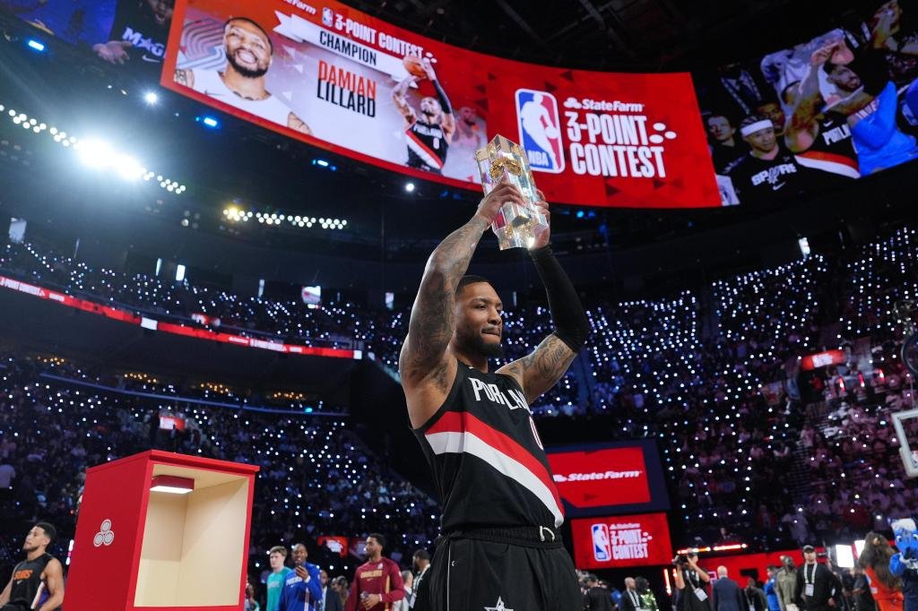 Damian Lillard de Oakland hace llover y gana el tercer título del concurso de triples de la NBA, empatando récord – The Mercury News