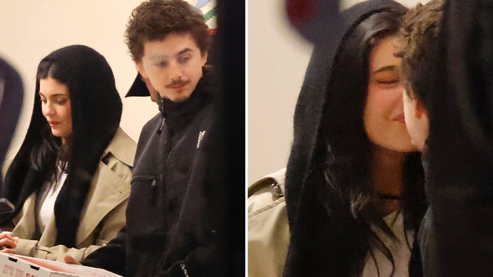 Kylie Jenner y Timothée Chalamet se besan durante una cita íntima para comer pizza