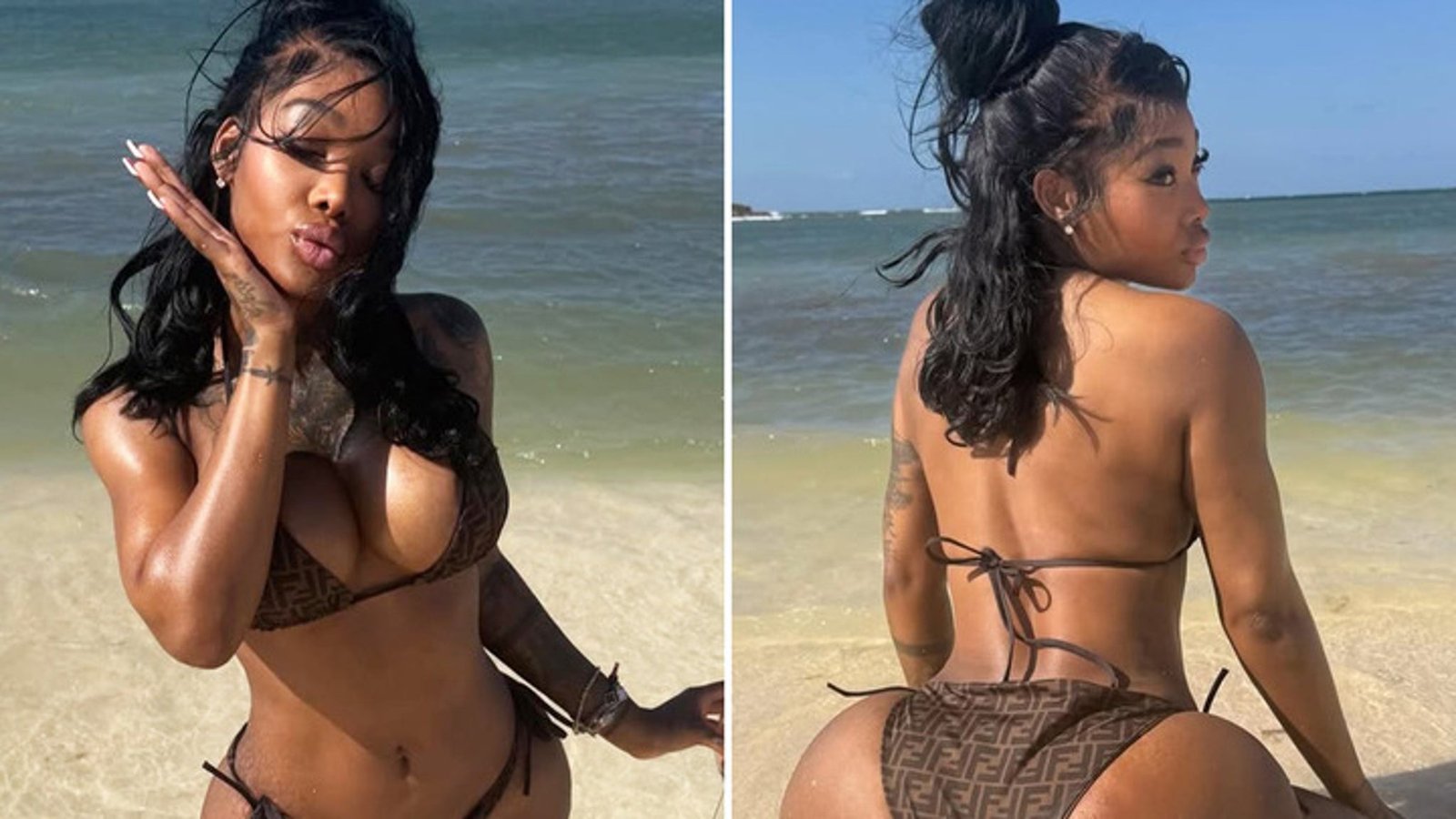Summer Walker – ¡Diversión en fotos de chicas en la playa en bikini de Fendi!