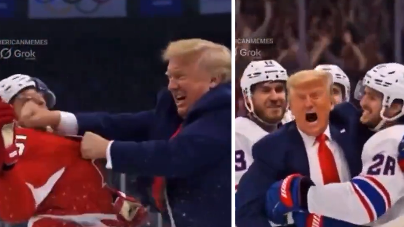 El video de IA del presidente Trump que golpea a un jugador de hockey canadiense gana el oro con EE. UU.
