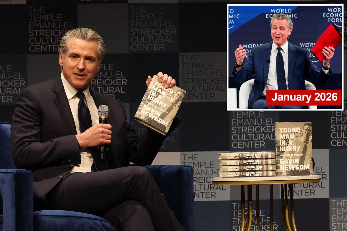 Gavin Newsom utiliza descaradamente la parada de la gira del libro de Nueva York para promocionar rodilleras ‘Trump Signature’ de 100 dólares