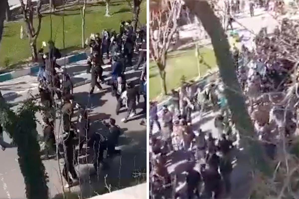 El régimen de Irán cierra plazas contra manifestantes estudiantiles en las calles de Teherán