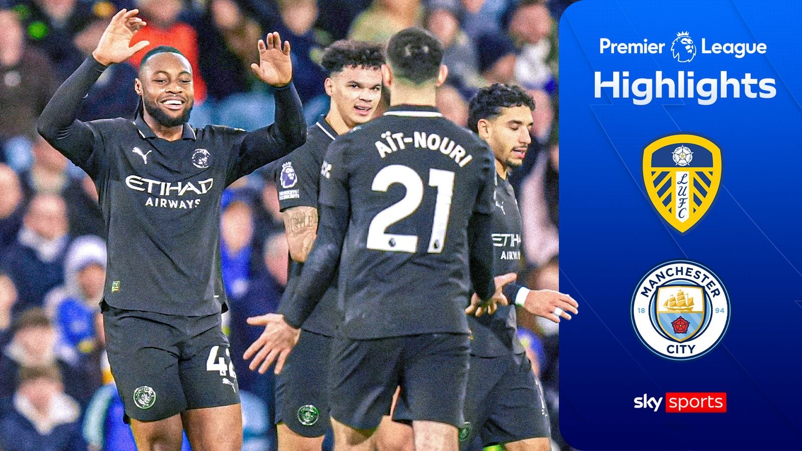 Man City acortó distancias con el líder de la liga, el Arsenal, al vencer al Leeds