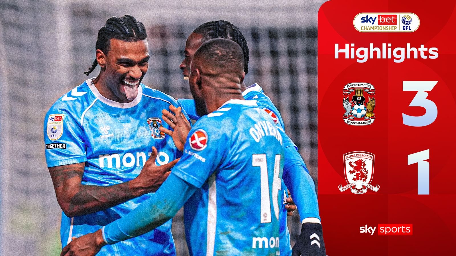 ¡Hat-trick derecho, Coventry vuelve a la cima del campeonato!