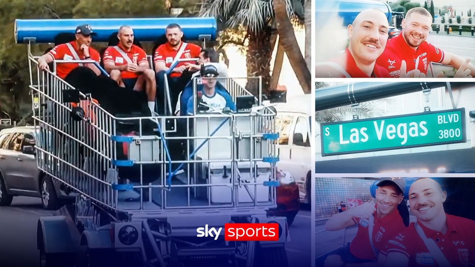 ¿Los jugadores de Hull KR hablan con rinocerontes mientras viajan a Las Vegas en un carrito de compras gigante?