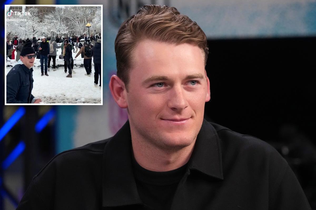 Mack Jones de los 49ers participó en una pelea de bolas de nieve viral en Nueva York