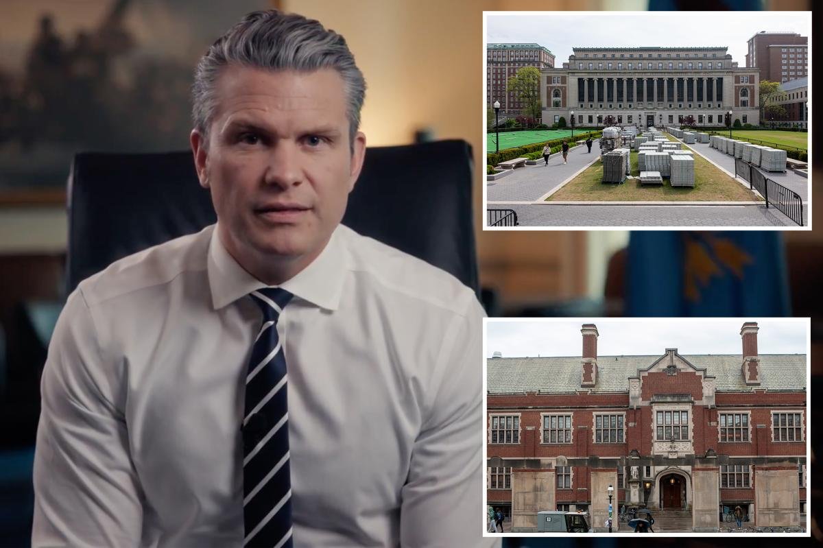 Hegseth evoca a los militares en la Universidad MIT de Princeton Columbia