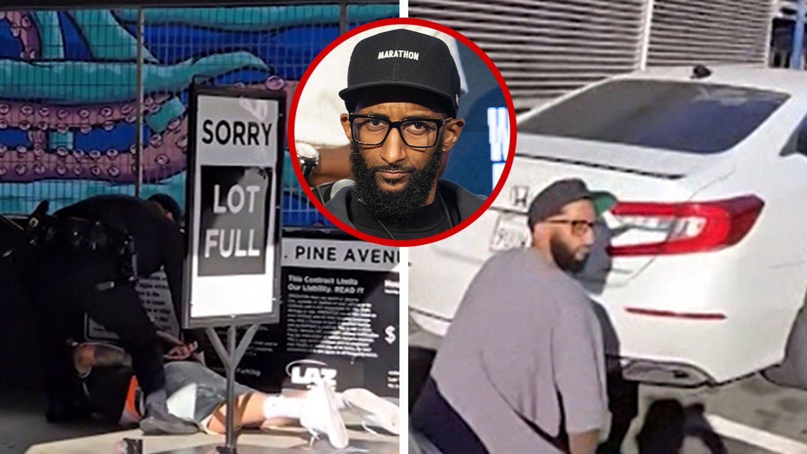 En el vídeo, el hermano de Nipsey Husley se cubre filmando la inauguración del restaurante.