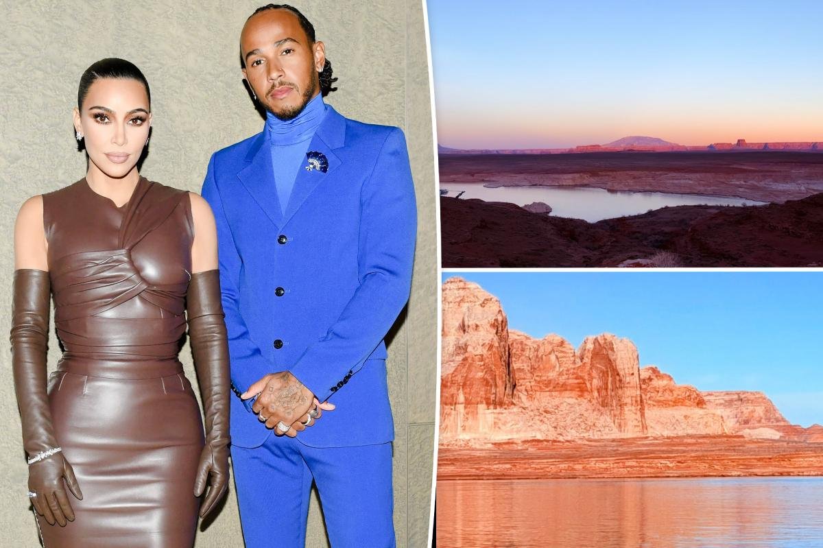 Kim Kardashian y Lewis Hamilton comparten fotos épicas de su romántico viaje al lago Powell.