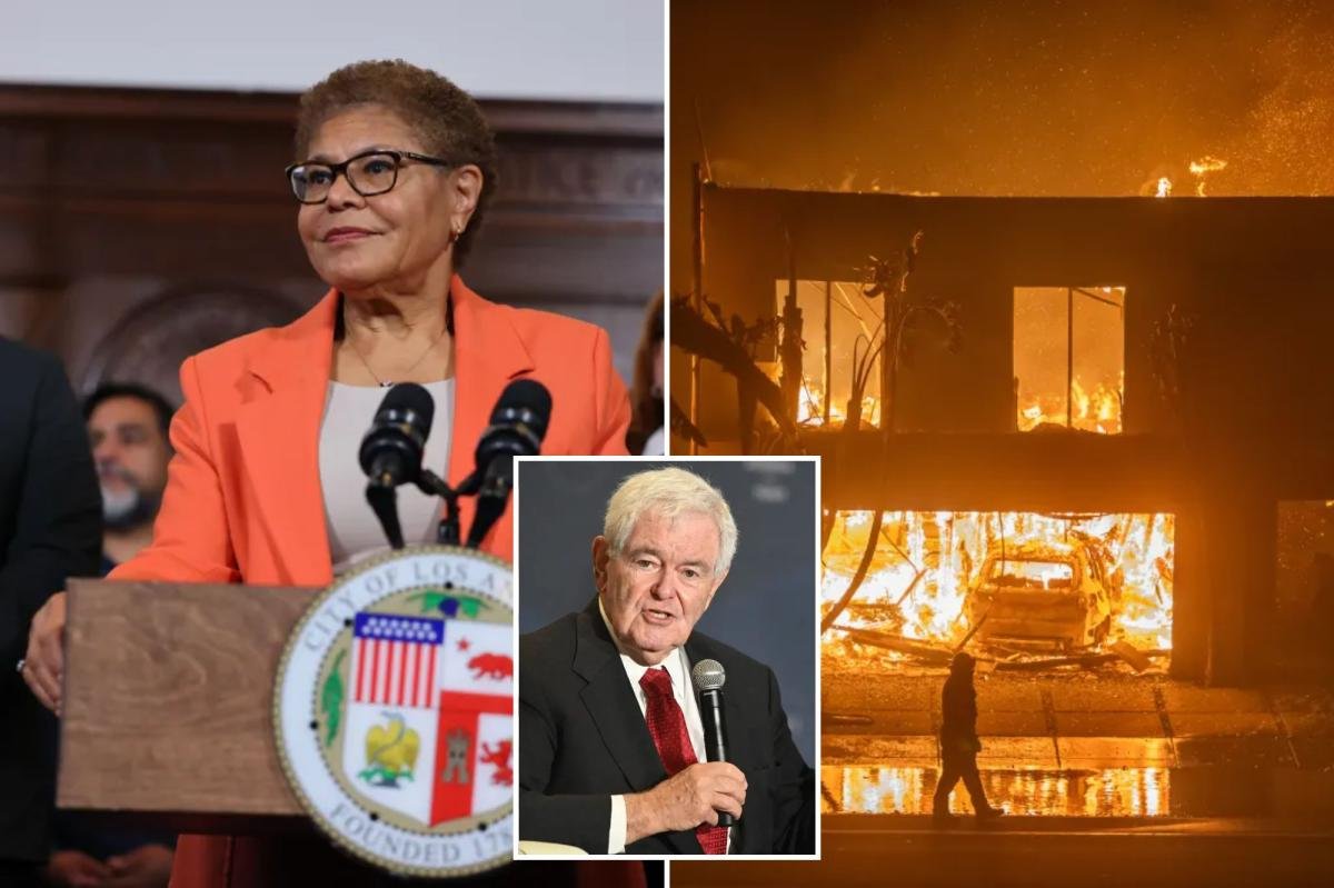 Newt Gingrich condena el manejo de Karen Bass del incendio de Palisades